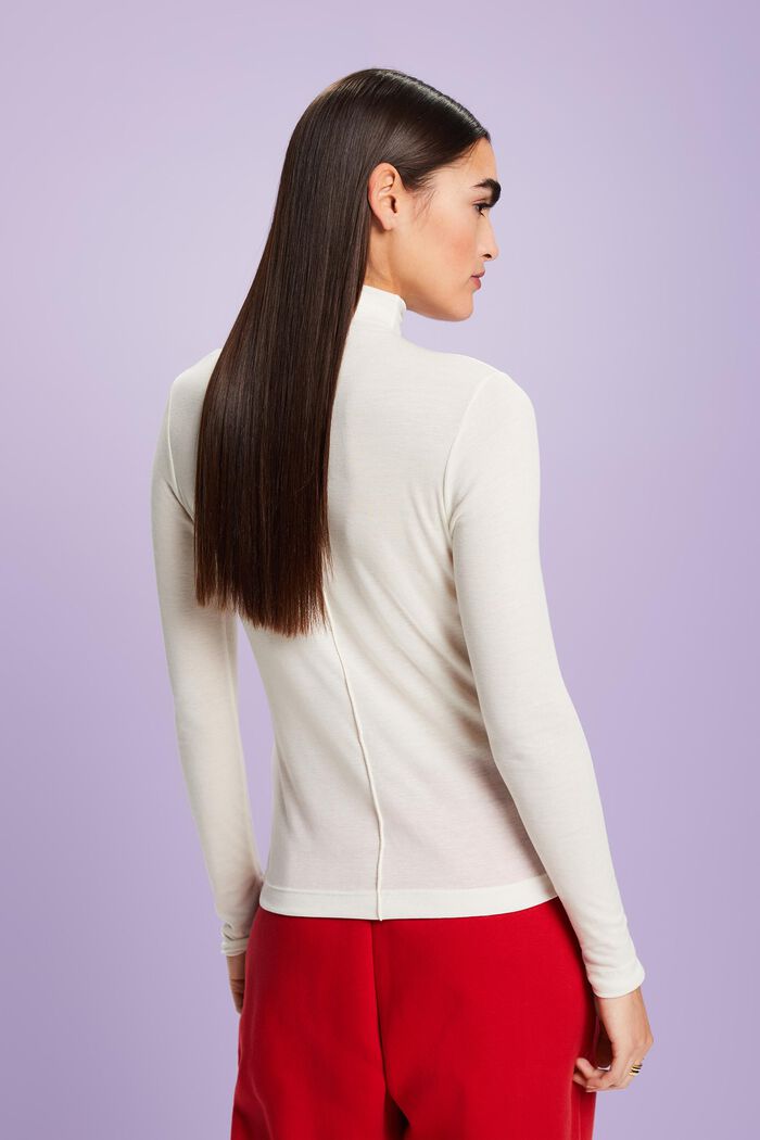 Jersey-Longsleeve mit Rollkragen