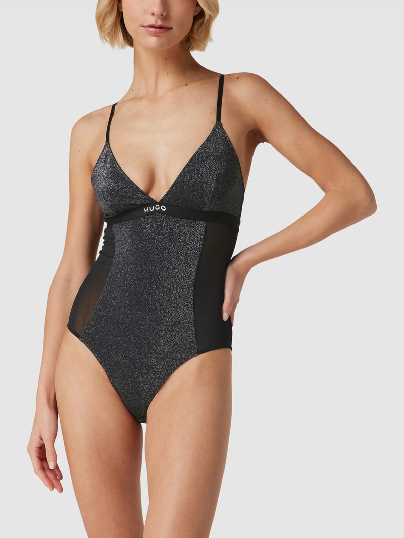 Body mit Effektgarn Modell 'LUREX' in schwarz
