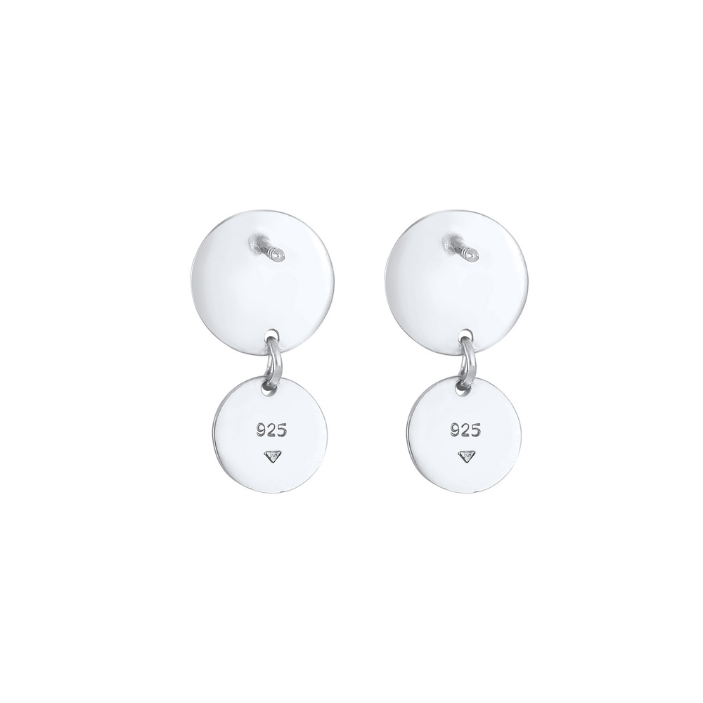 Elli Elli Boucles d'Oreilles Boucles d'oreilles dames disque rond brillant en argent s Boucles d'oreilles