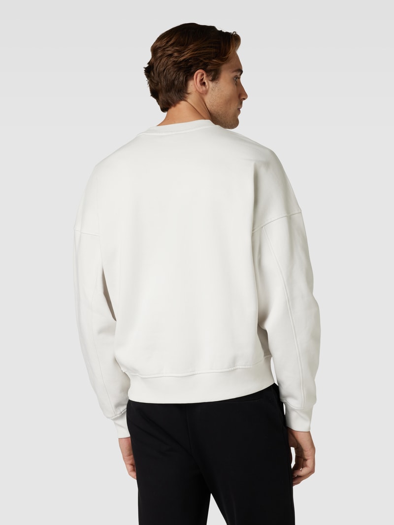 Sweatshirt mit gerippten Abschlüssen in hellgrau