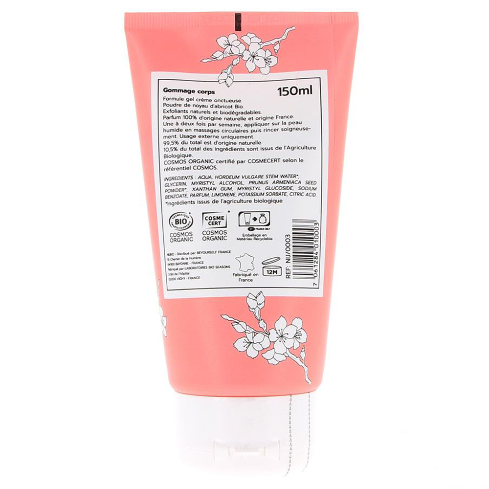 nijiko Gommage Corps Bio aux Noyaux d'Abricot Exfoliant et gommage