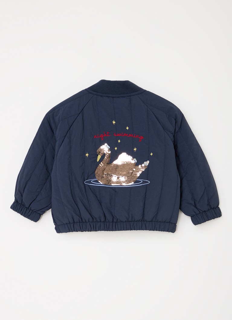 Konges Sløjd Juno quilted bomber jacket with embroidery