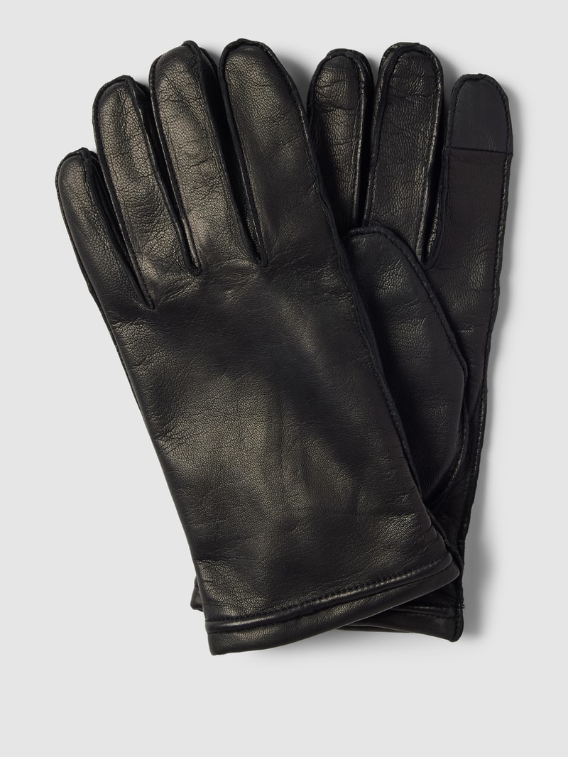 Handschuhe aus Leder Modell 'Kranton' in schwarz