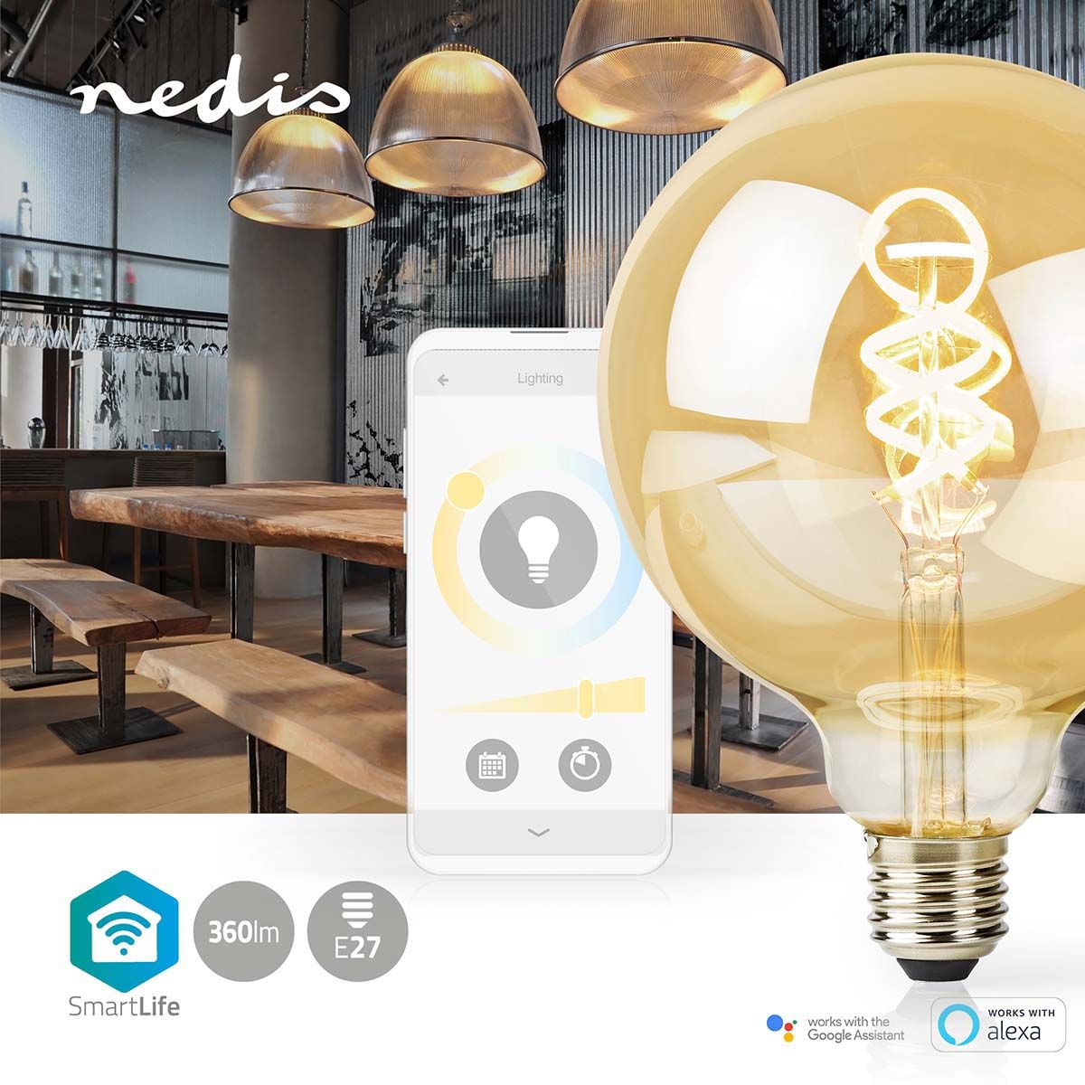 Nedis WIFILRT10G125 SmartLife LED Filament Lampe