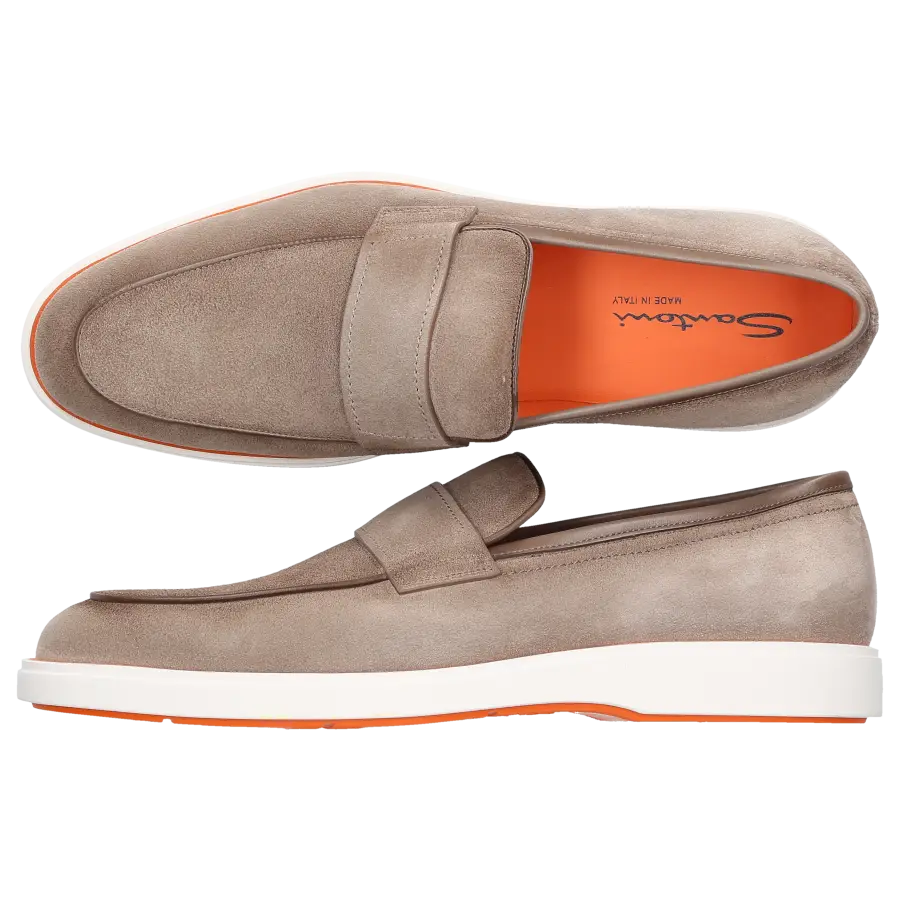 Santoni - Loafer 17101 Veloursleder - beige