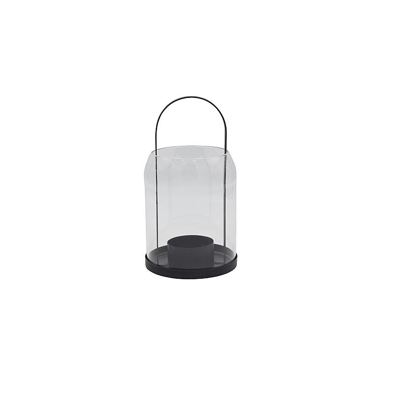 Home Lysholder Rina 12x22 cm, glass/metall