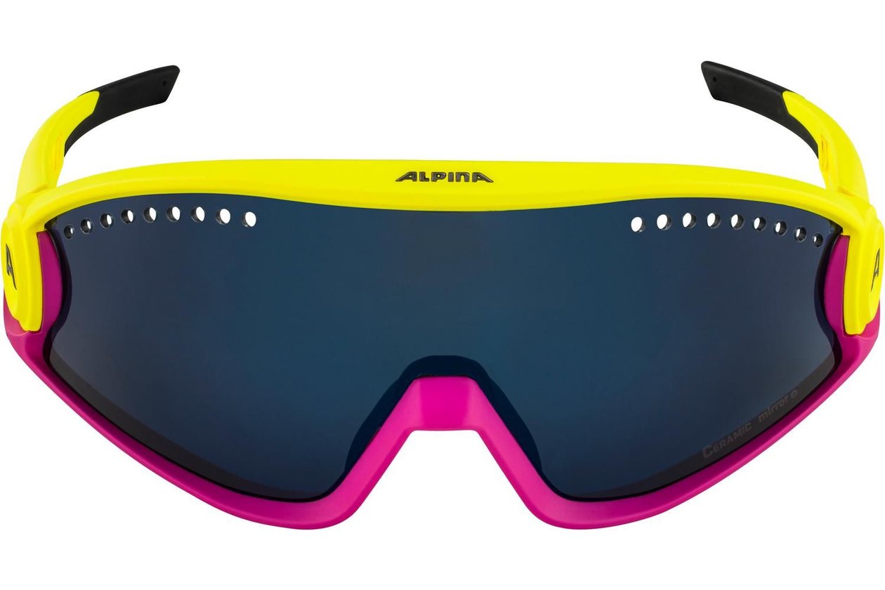 Alpina 5W1NG pineapple-magenta matt / blue mirror lens