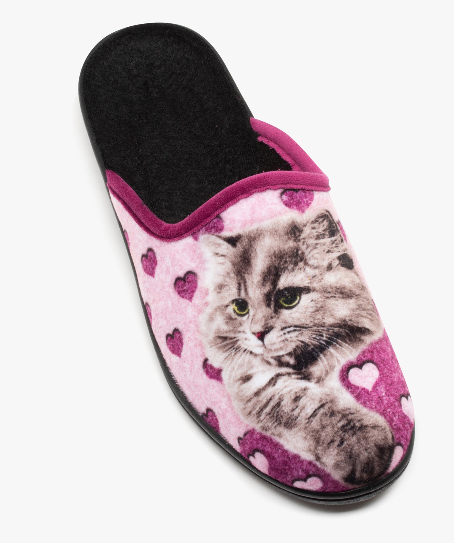 Chaussons femme mules confortables en jersey violet | GEMO