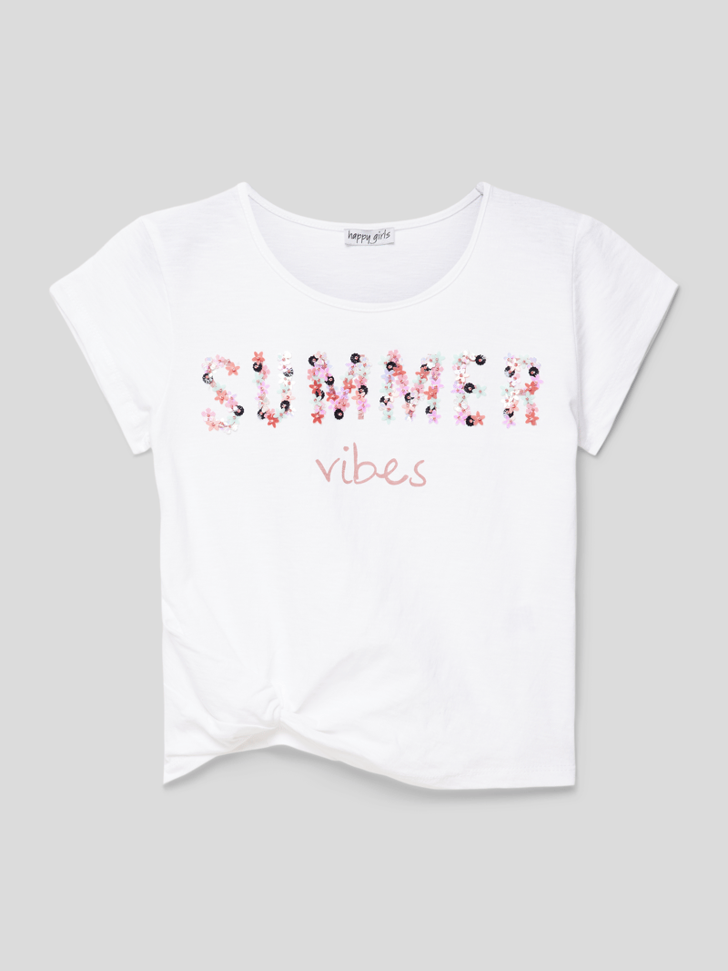 T-Shirt mit Statement-Print in weiß