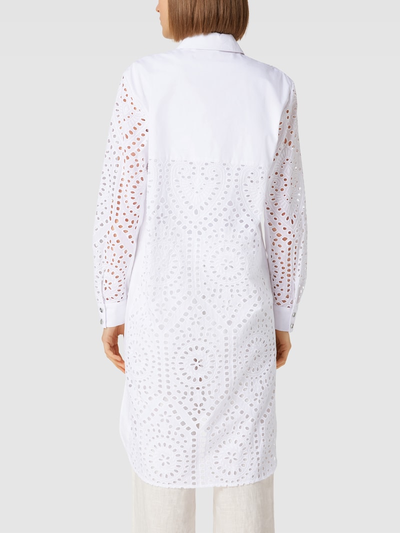 Longbluse mit verlängerter Rückseite in weiß