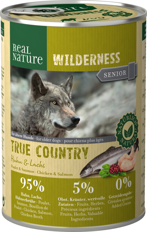 REAL NATURE Hundenassfutter REAL NATURE WILDERNESS Senior True Country Huhn & Lachs 12x400 g