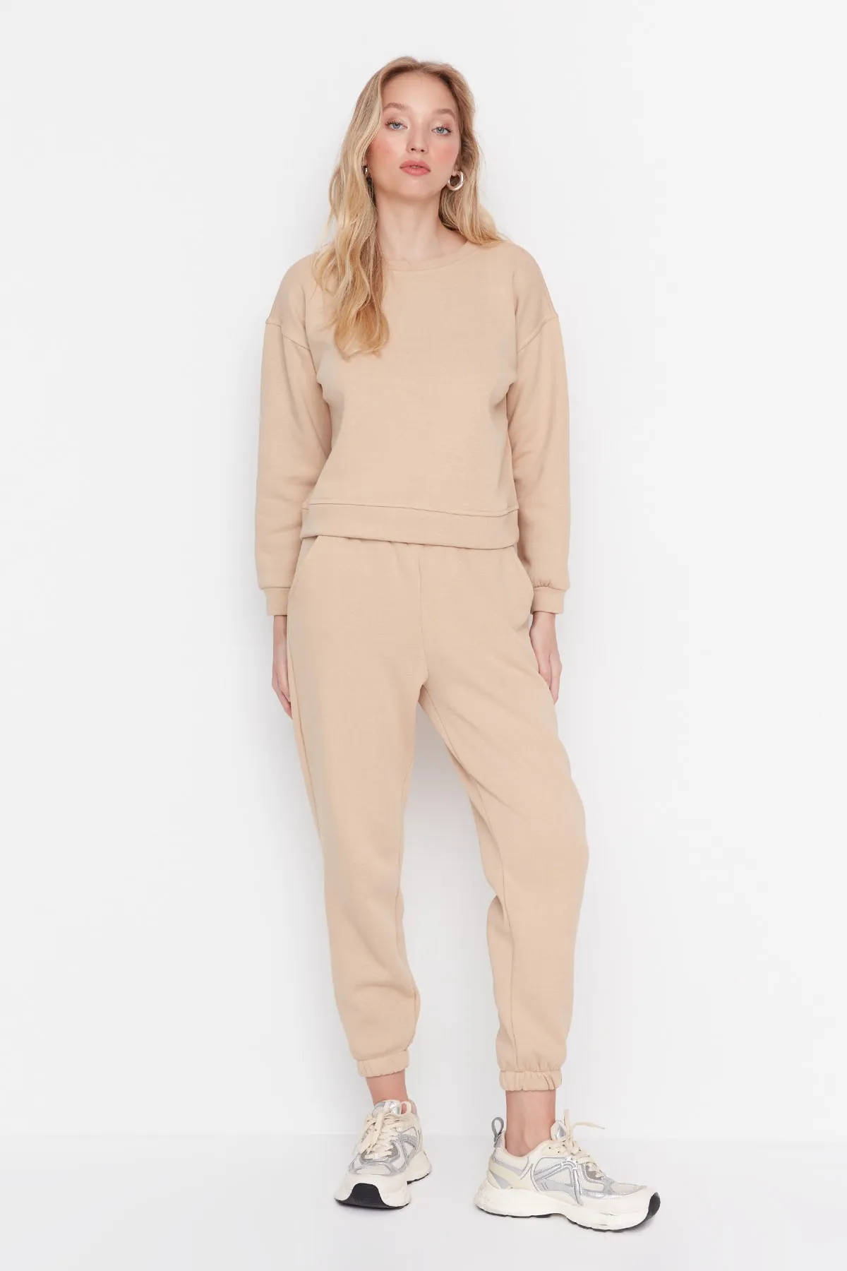 Trendyol Collection  Trainingsanzug - Beige - Regular Fit