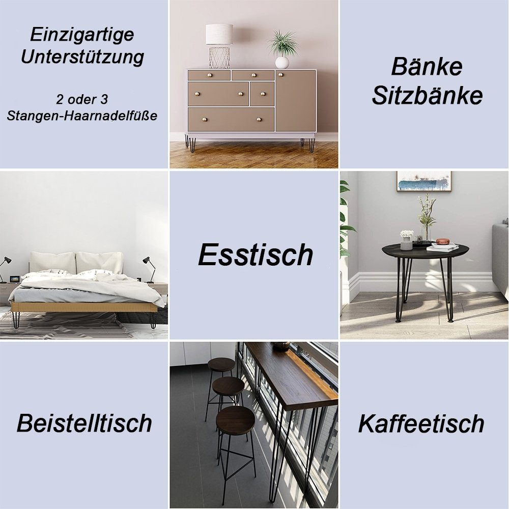 Mucola Tischbein Tischbeine 4er-Set Hairpin Haarnadelbeine Tischgestell Tischkufen, Hohe Festigkeit