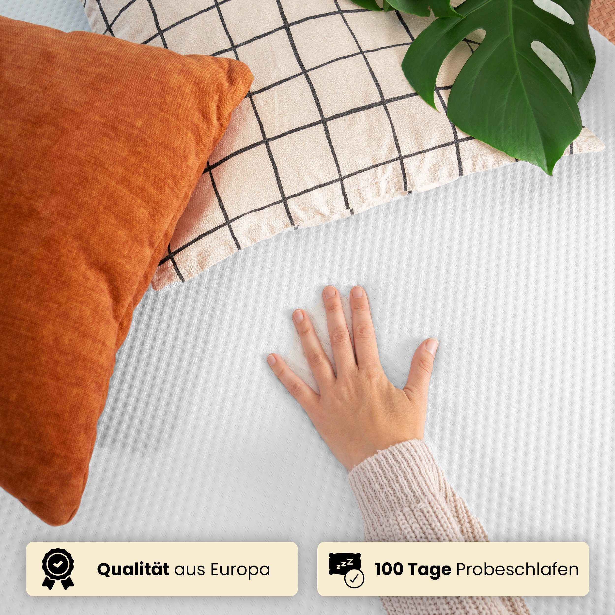 Topper Matratzentopper Gel-Memory- und Komfortschicht– 7 cm – Stärke H2/H3, Gentle North, 7 cm hoch, jung u. alt - Schadstoffgeprüft - Reißverschluss u. Antirutschnoppen