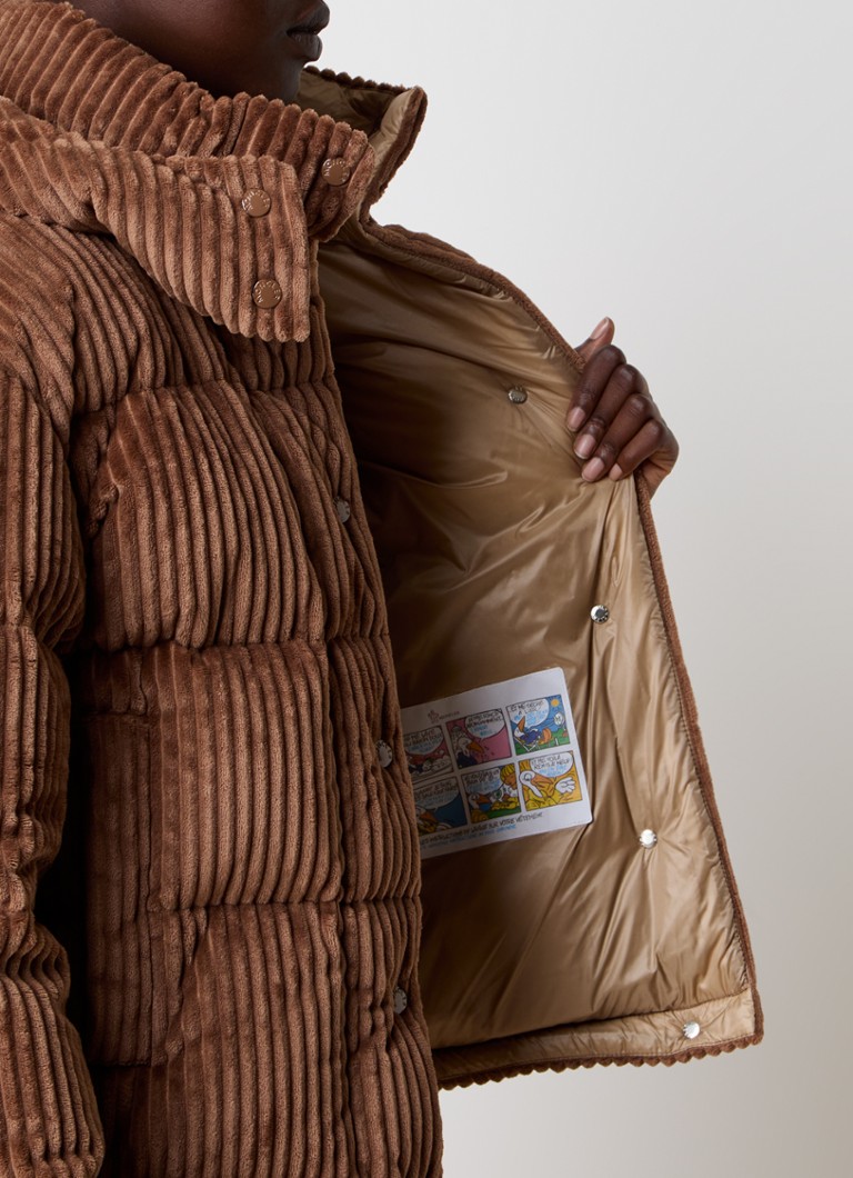 Moncler Daos puhasta jakna od korduroja s punjenjem od paperja i kapuljačom