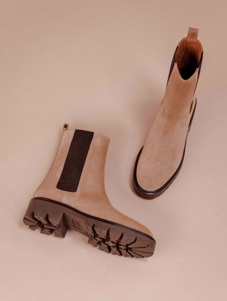 Ivy - Taupe Mohair & Marron
