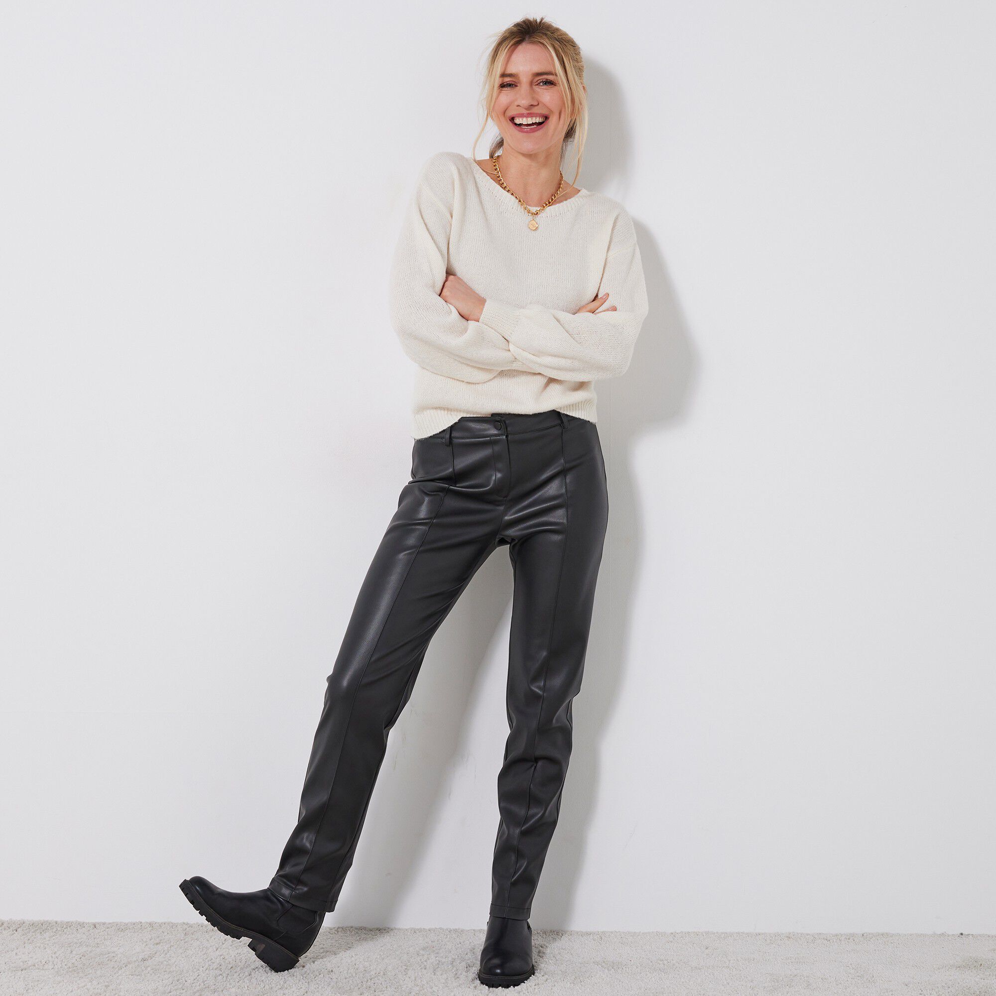 Pantalon fuselé, aspect cuir(1)