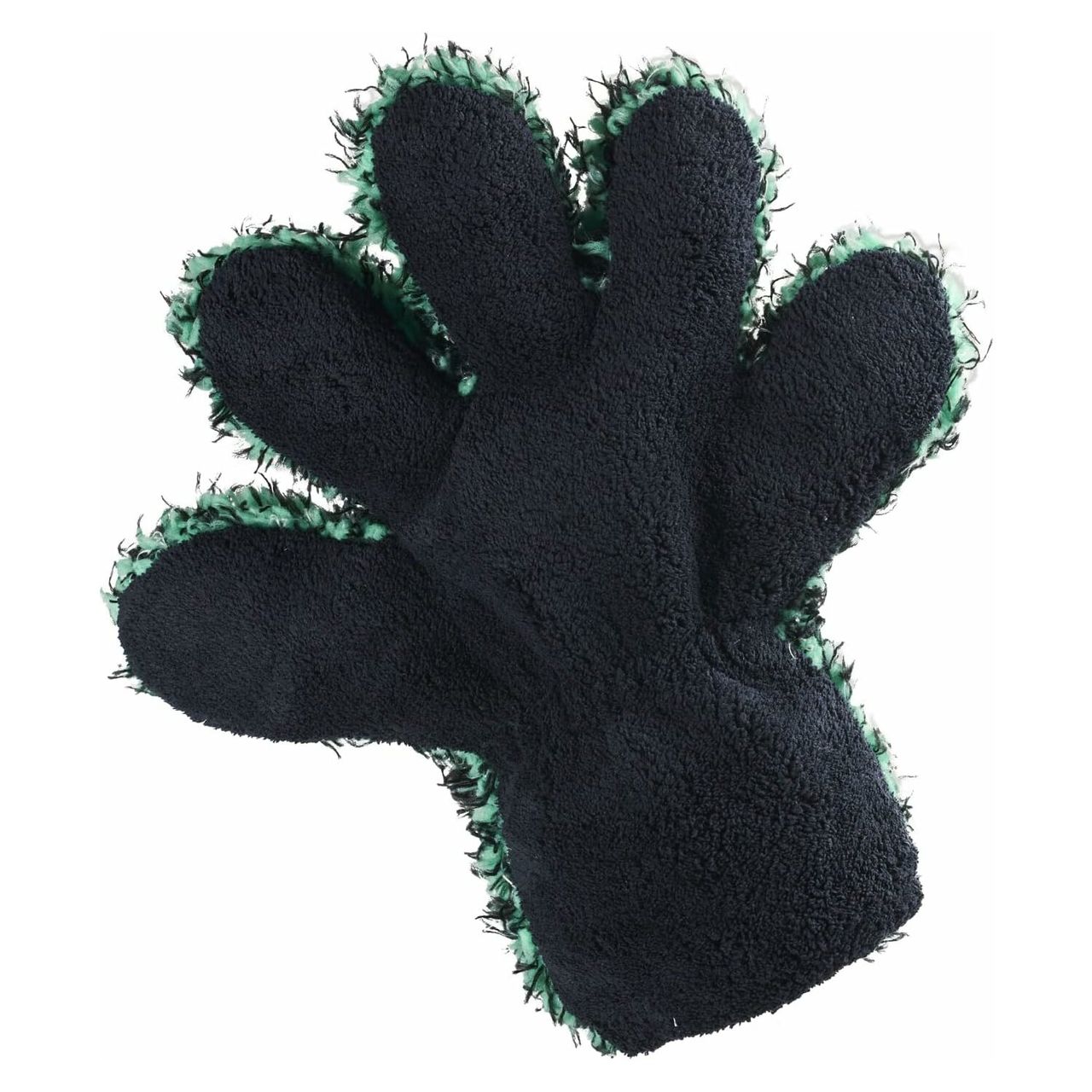 ShinyChiefs Mikrofaser Waschhandschuh für eine schonende Autowäsche 30x28cm, schwarz-grün