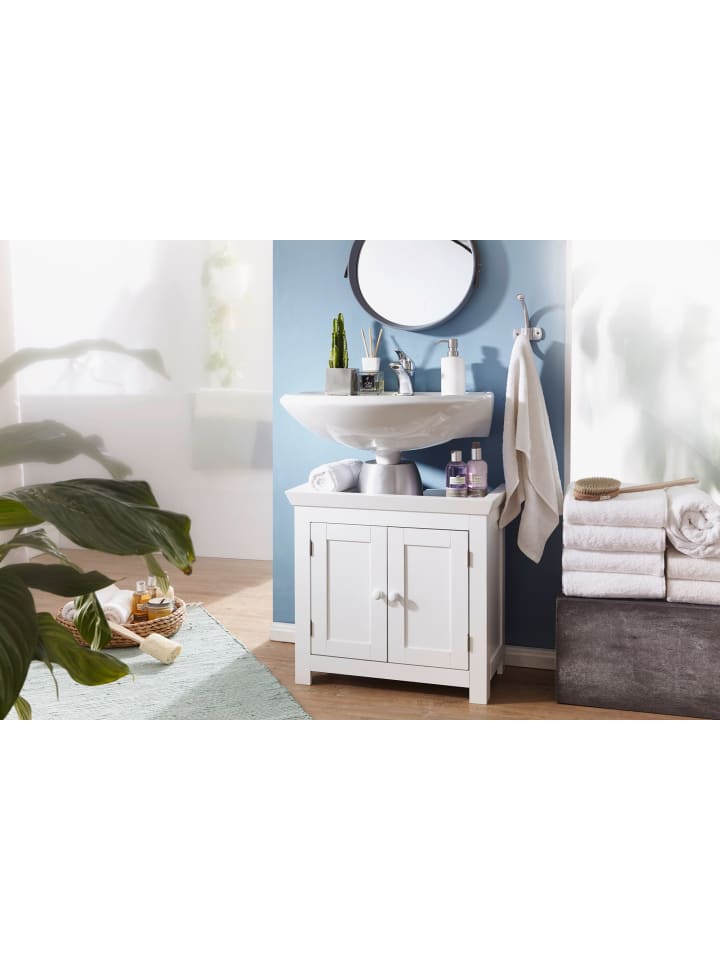 KADIMA DESIGN Waschbeckenunterschrank | Weiß, 57cm, 2 Türen günstig kaufen onesize