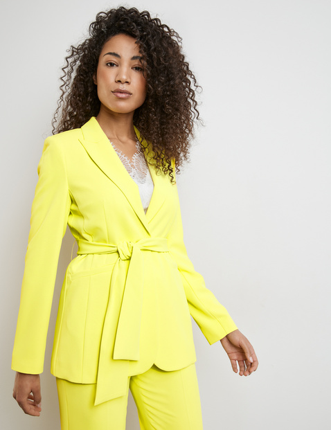 Stretch-Blazer mit Bindegürtel