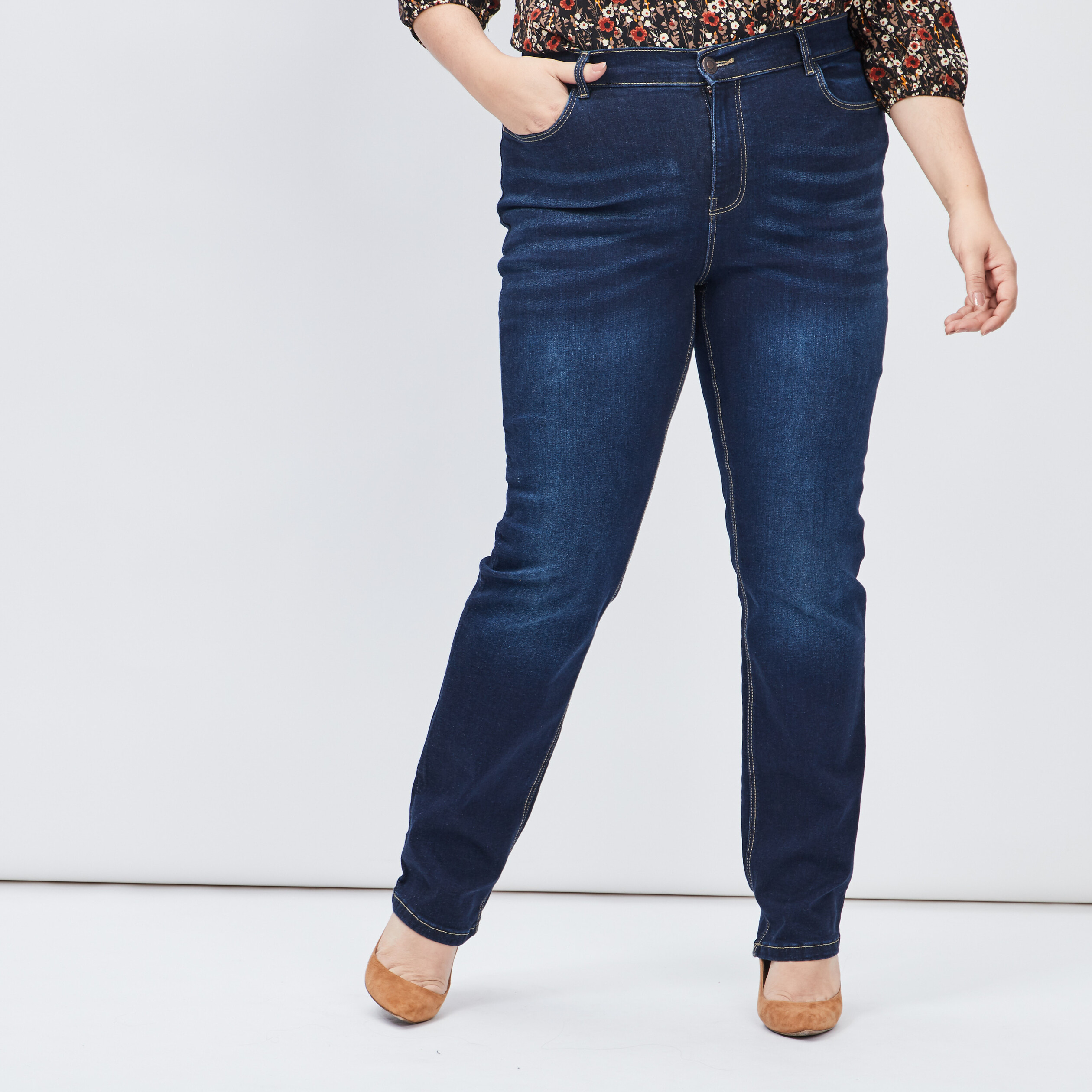 Jeans regular grande taille denim brut femme grande taille | La Halle