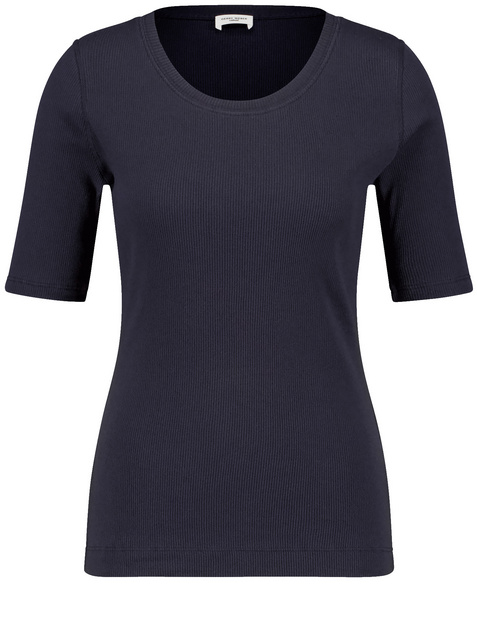 T-Shirt mit Rippstruktur