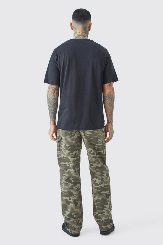 Tall Oversize T-Shirt mit Camouflage-Print