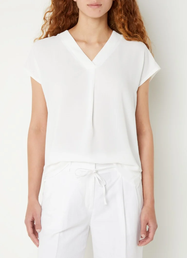 T-shirt OPUS Feliso con scollo a V in crêpe