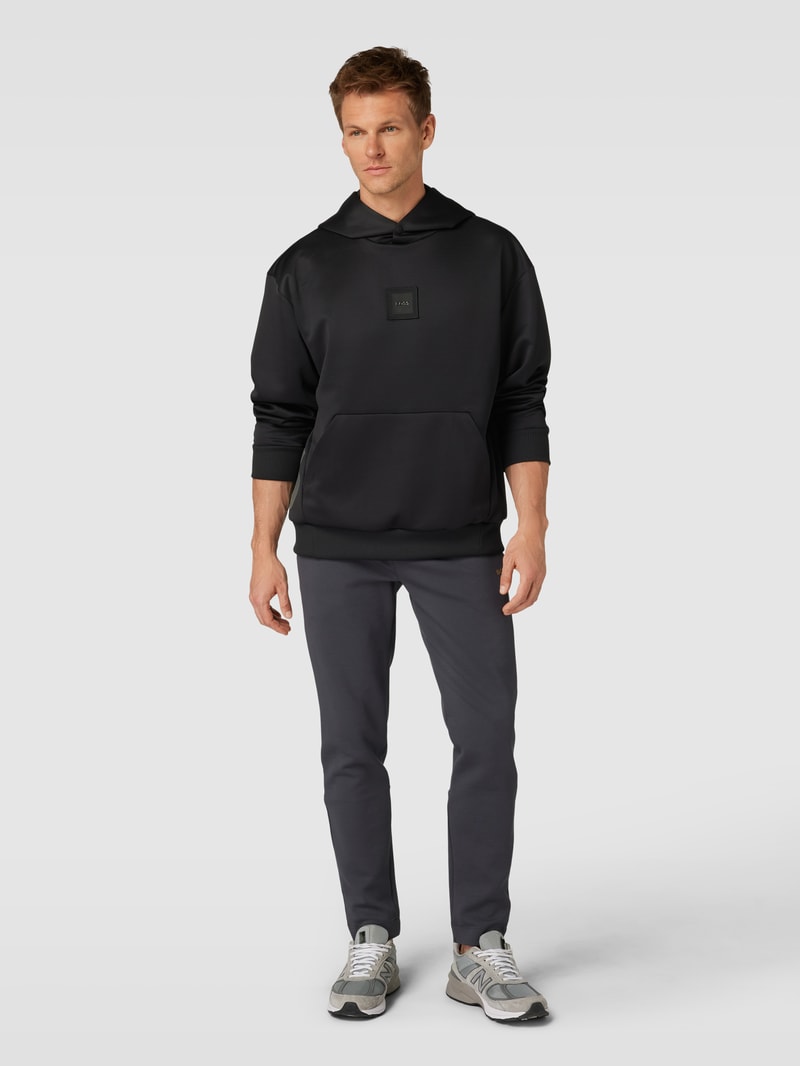Hoodie mit Strukturmuster Modell 'Sly Lotus' in schwarz
