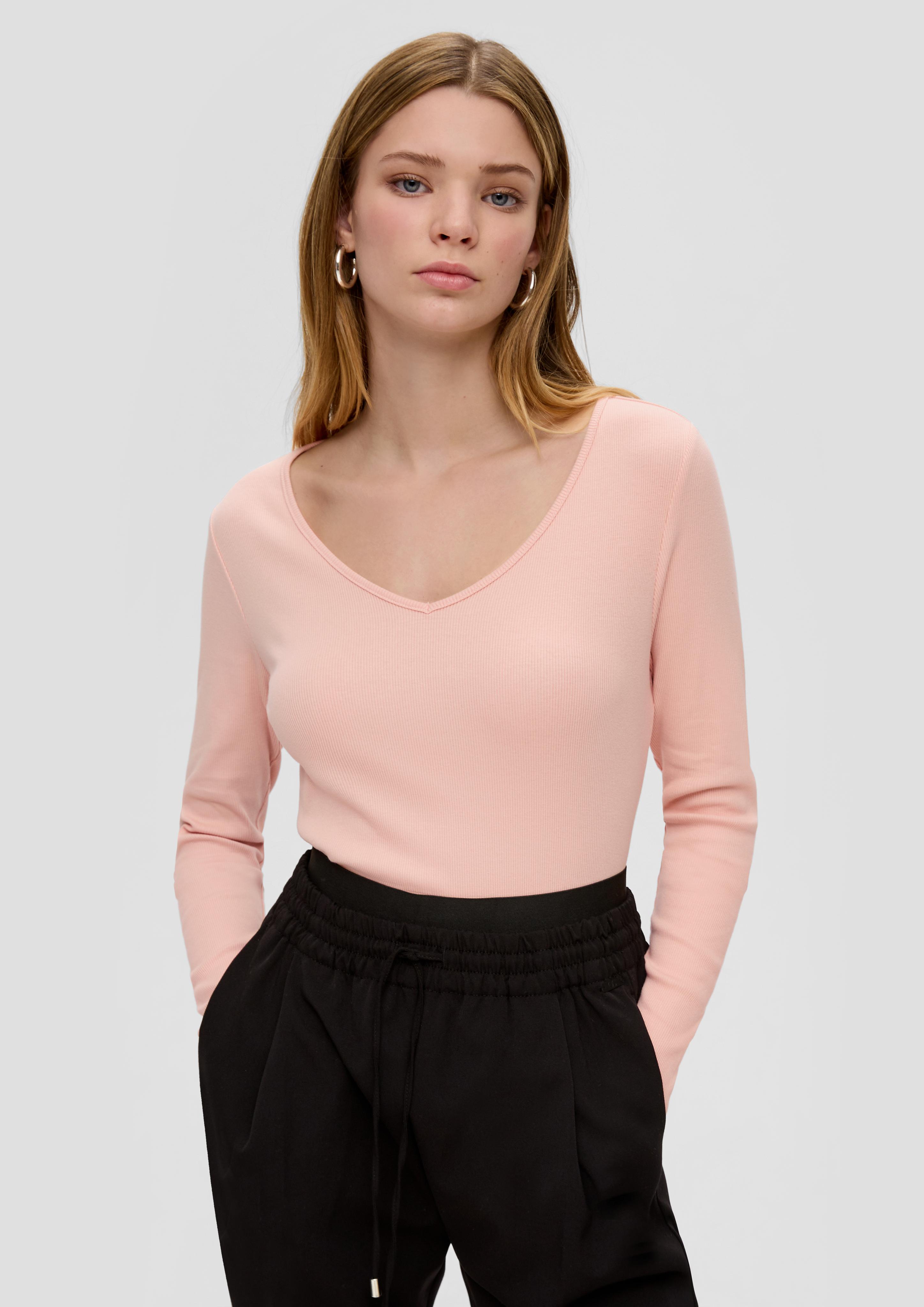 Geripptes Longsleeve aus Baumwollstretch  2138339-2013