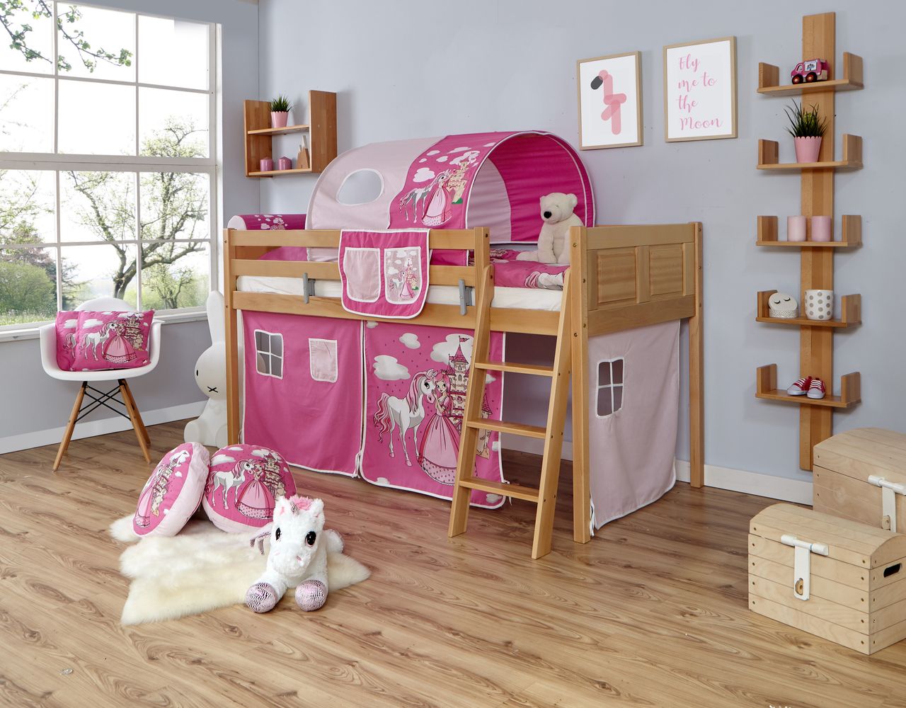 Ticaa Hochbett Eric Country Buche Horse-Pink,A3