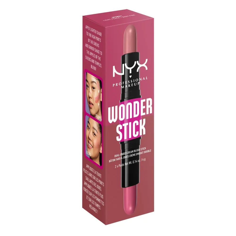 NYX Wonder Stick kreminis skaistalas, šviesiai persikas + šviesiai rožinė spalva