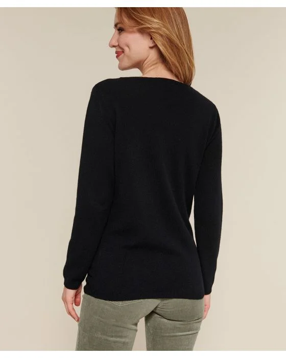 Pull col V en pur cachemire
