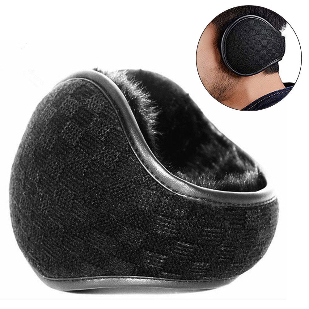Opspring Ohrenwärmer Gestrickte Plüsch-Ohrmuscheln,verstellbare und faltbare Ohrmuscheln