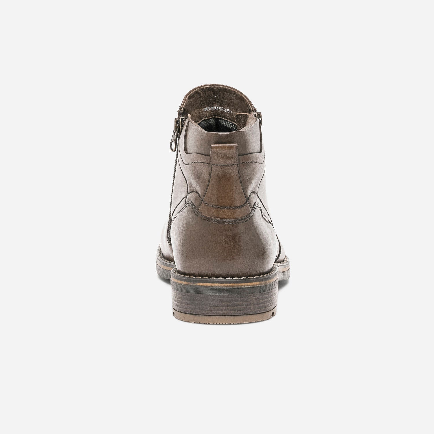 Boots marron en cuir zippé