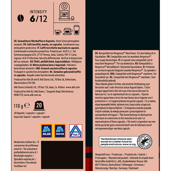 Kaffeekapseln Lungo Perfetto, 6 x 110 g