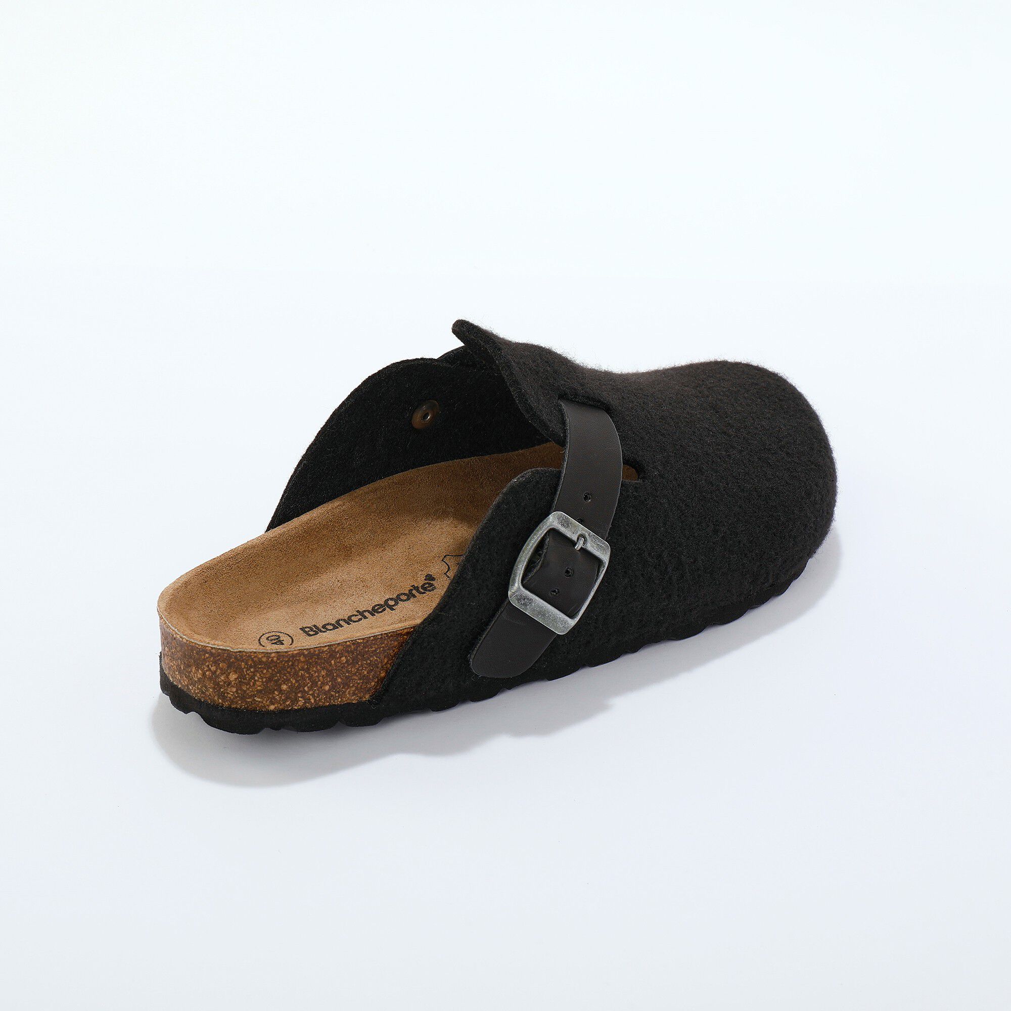 Mules sabot feutrine à boucle