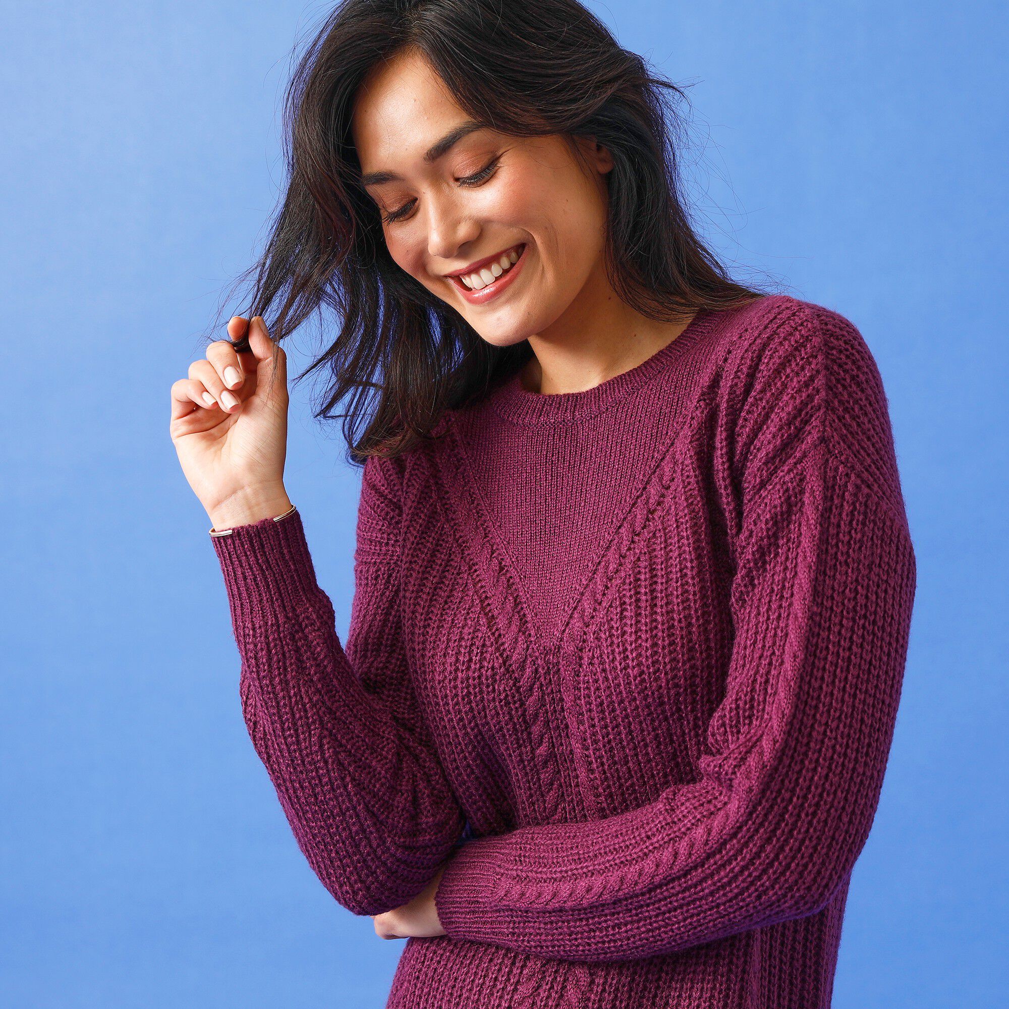 Robe pull maille torsadée
