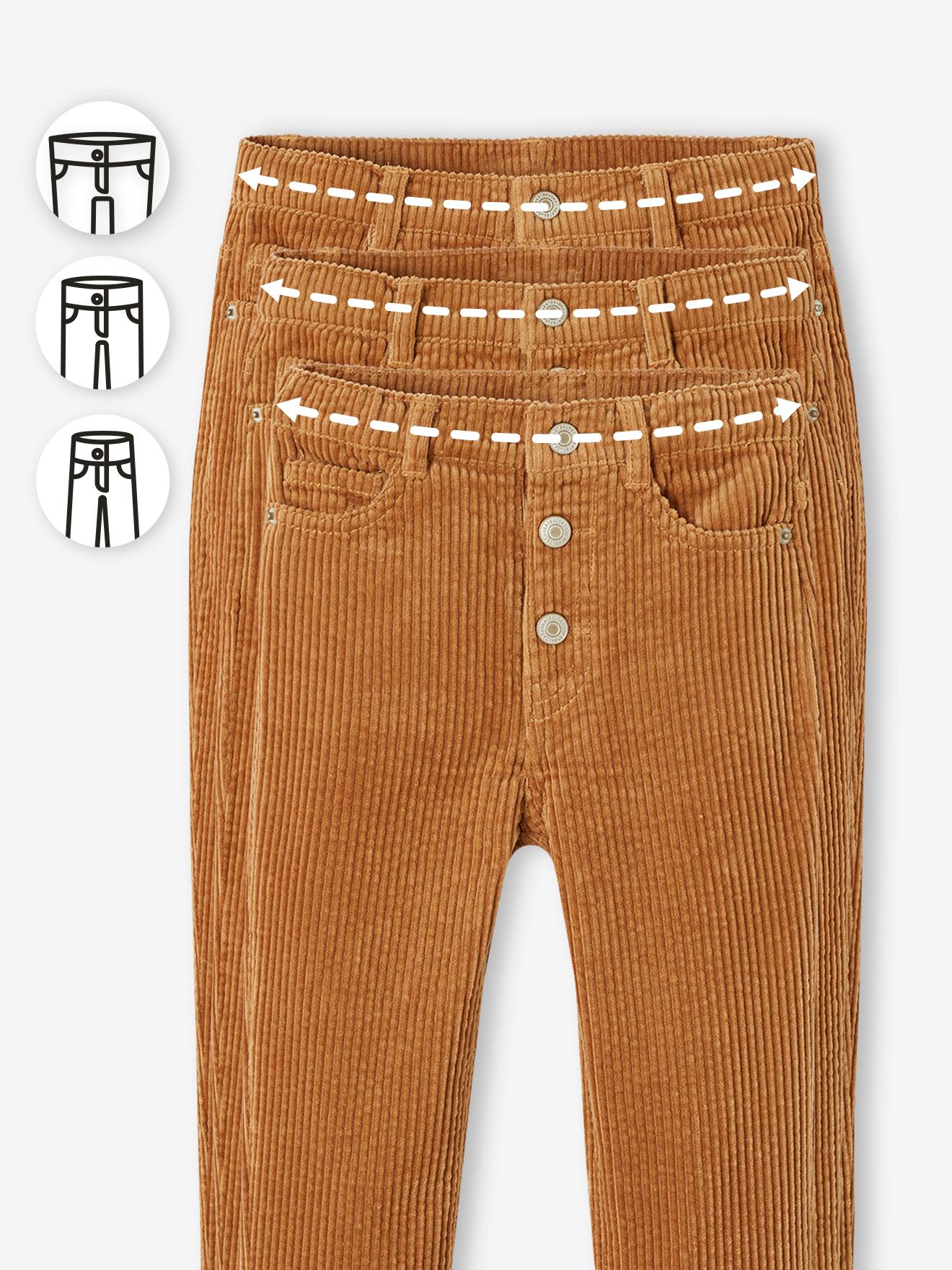 Vertbaudet Mädchen Mom-Fit-Cordhose, Hüftweite SLIM - camel