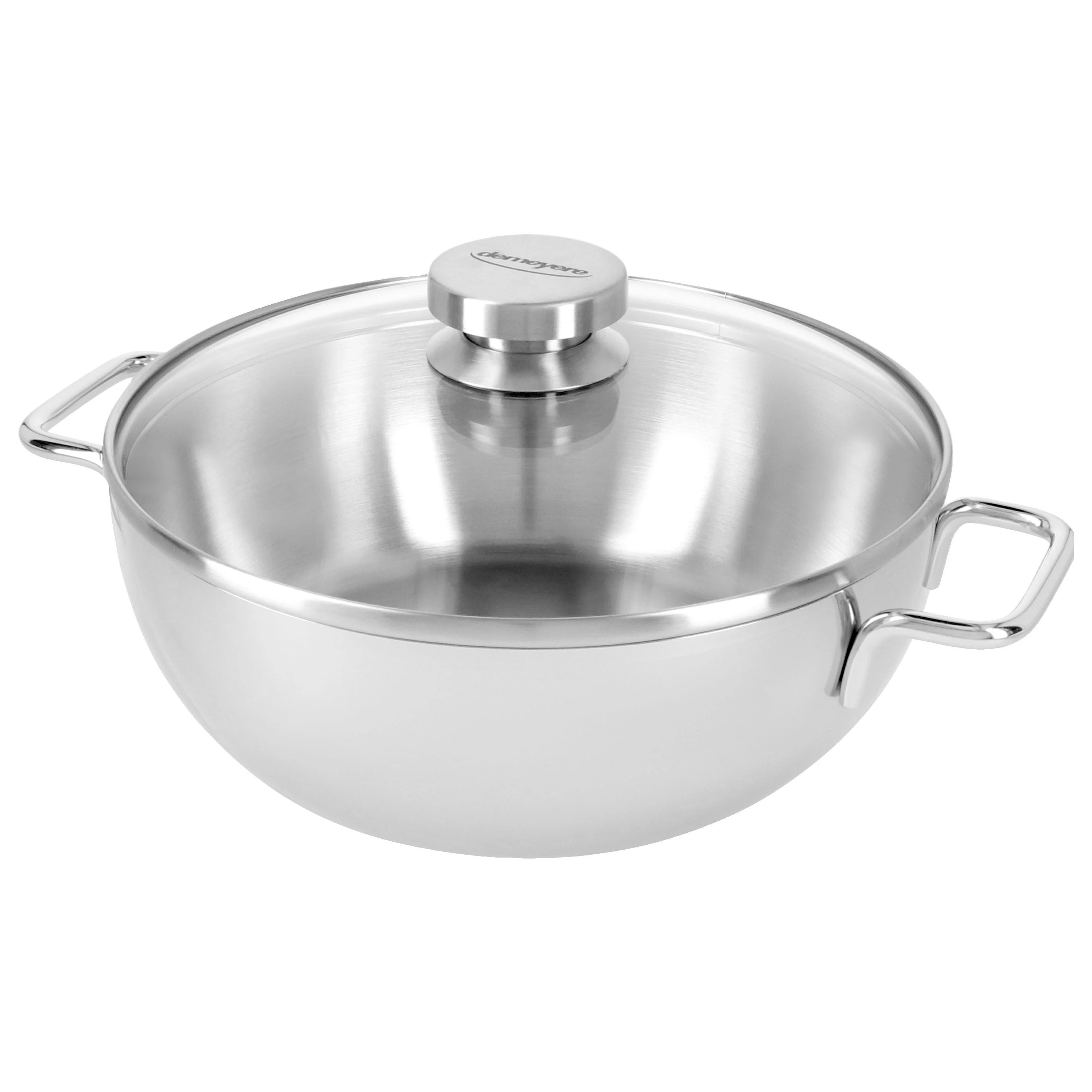 Servierpfanne mit Glasdeckel 24 cm, 18/10 Edelstahl