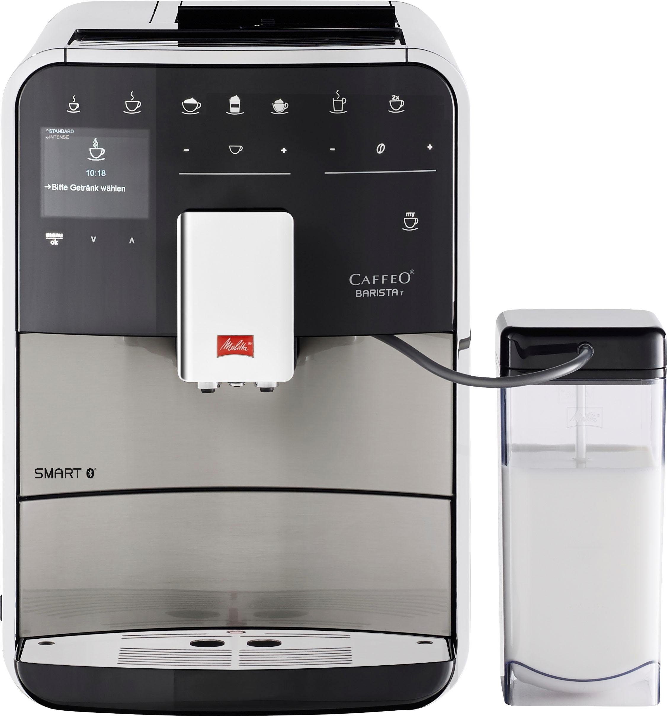 Melitta Kaffeevollautomat Barista T Smart® F 84/0-100, Edelstahl, Hochwertige Front aus Edelstahl, 4 Benutzerprofile & 18 Kaffeerezepte