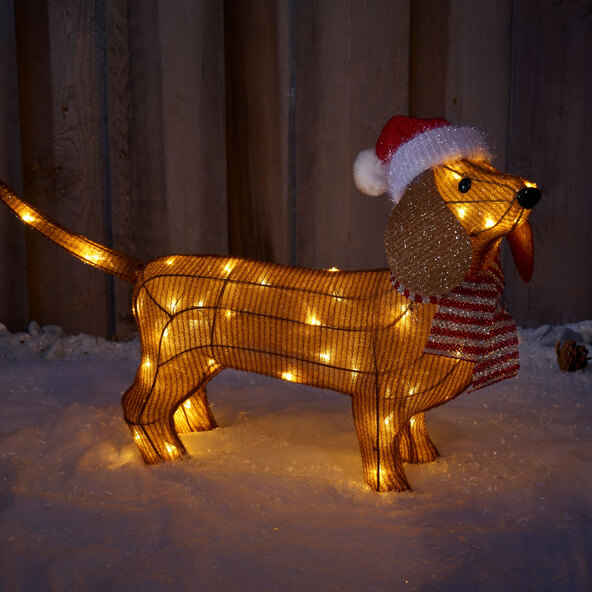 Kleine LED Weihnachtsfiguren, Dackel