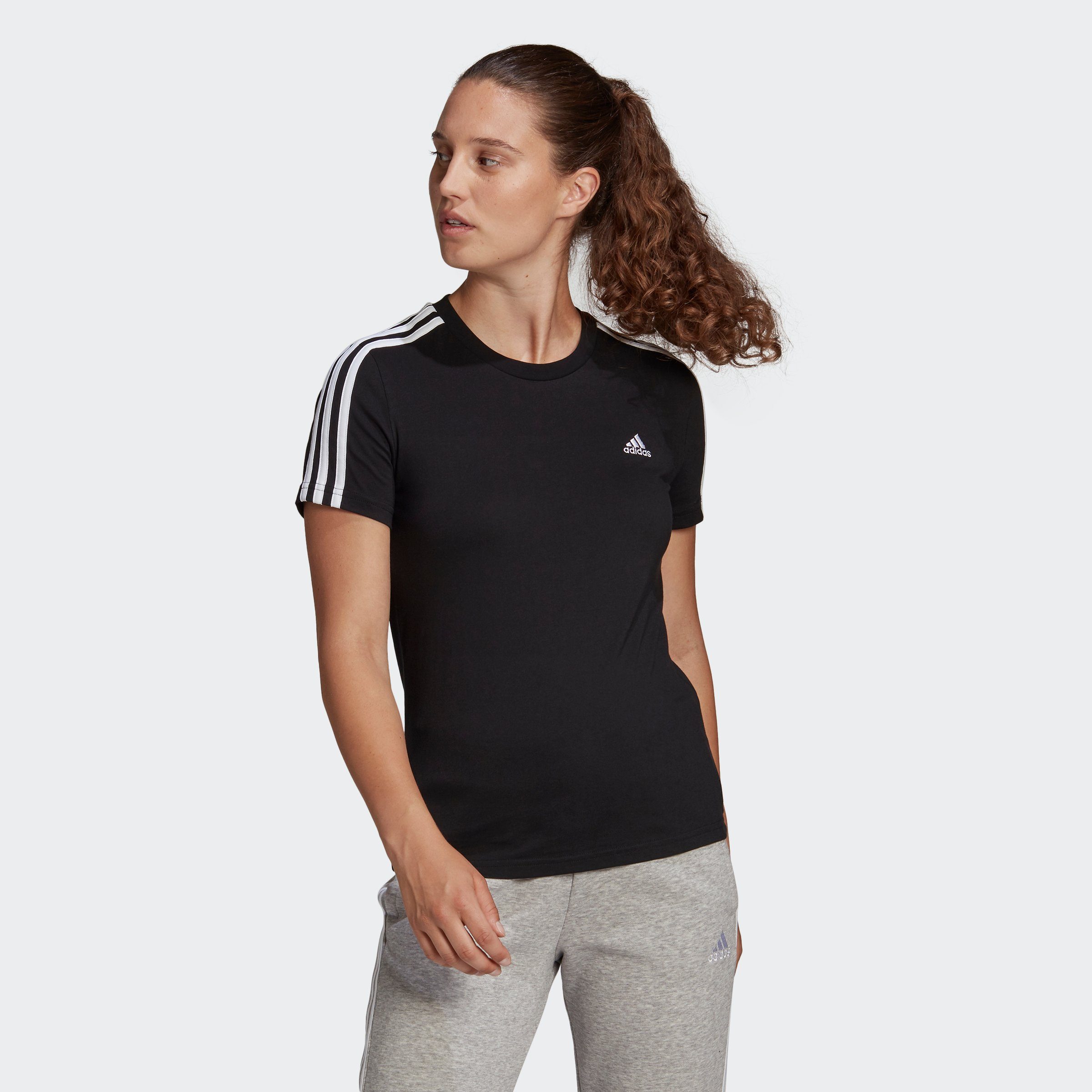 adidas Sportswear T-Shirt LOUNGEWEAR ESSENTIALS SLIM 3-STREIFEN