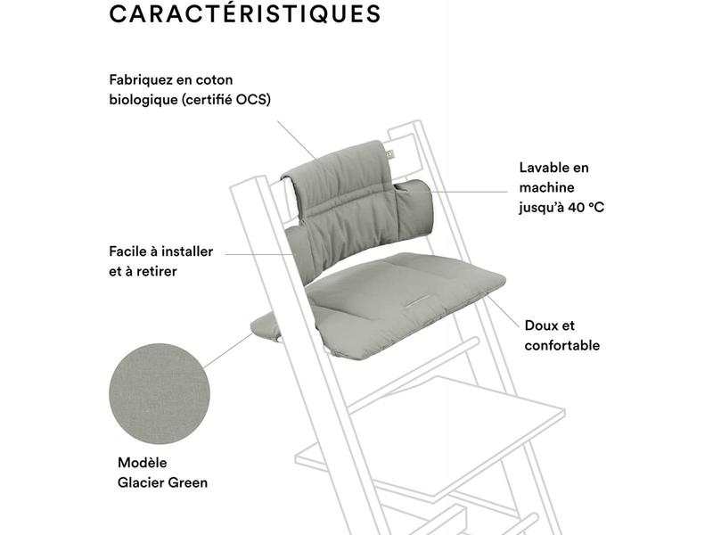 Coussin Tripp Trapp® Classic Glacier Green pour chaise Tripp Trapp