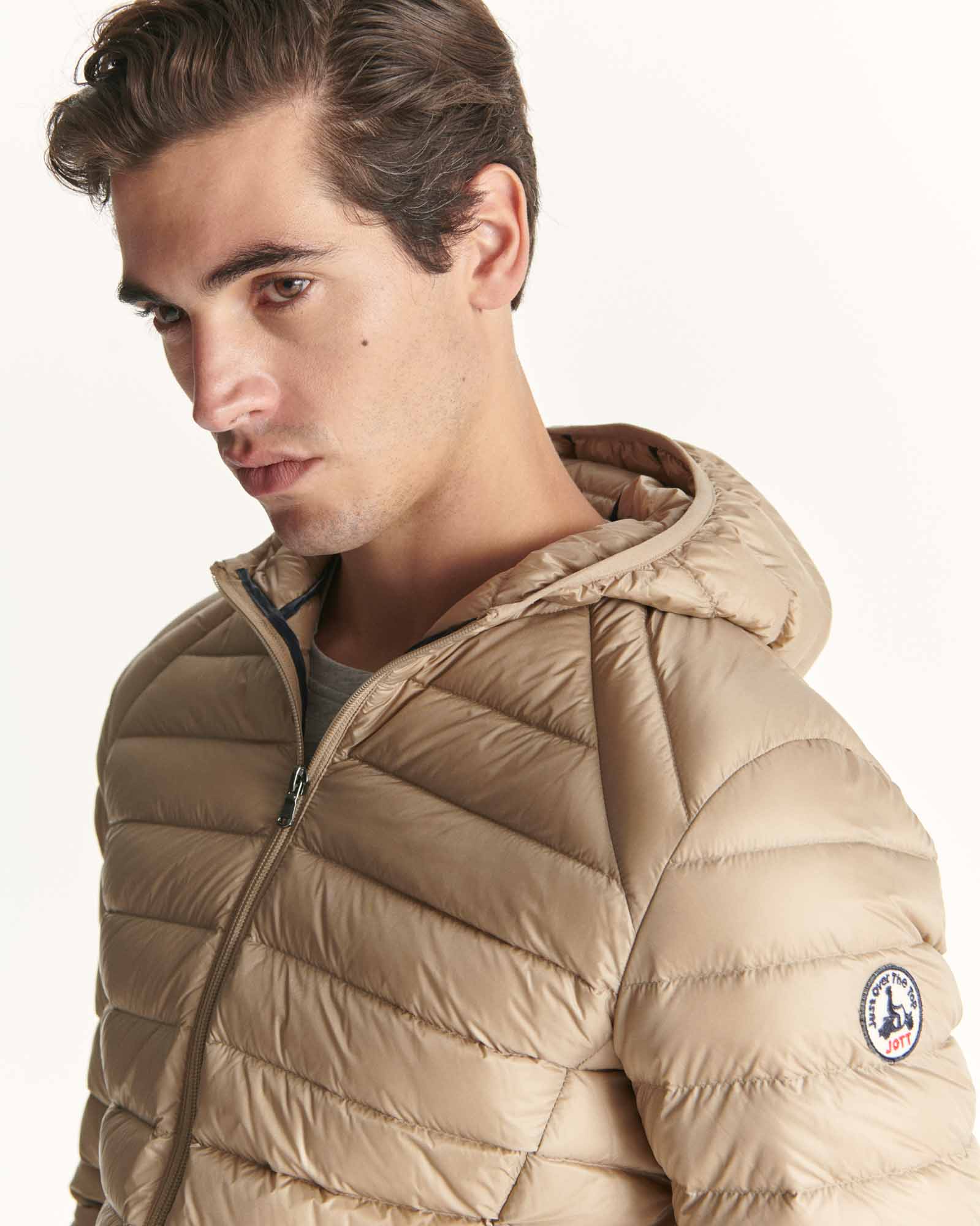 Doudoune légère à capuche Beige Nico