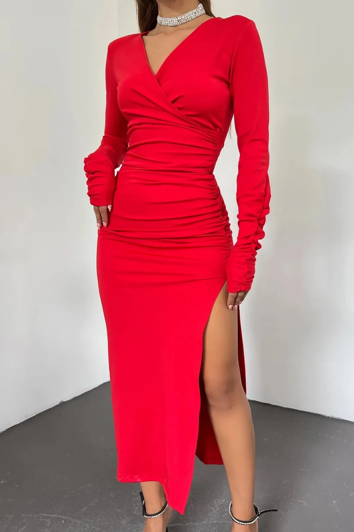 lovebox  Abendkleid & Abschlusskleid - Rot - Wickelschnitt