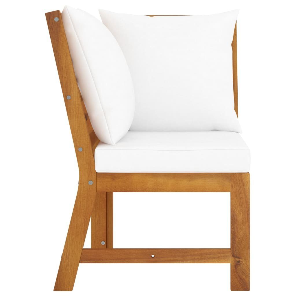 vidaXL Loungesofa 3-tlg. Garten-Lounge-Set mit Creme Kissen Akazie Massivholz, 1 Teile