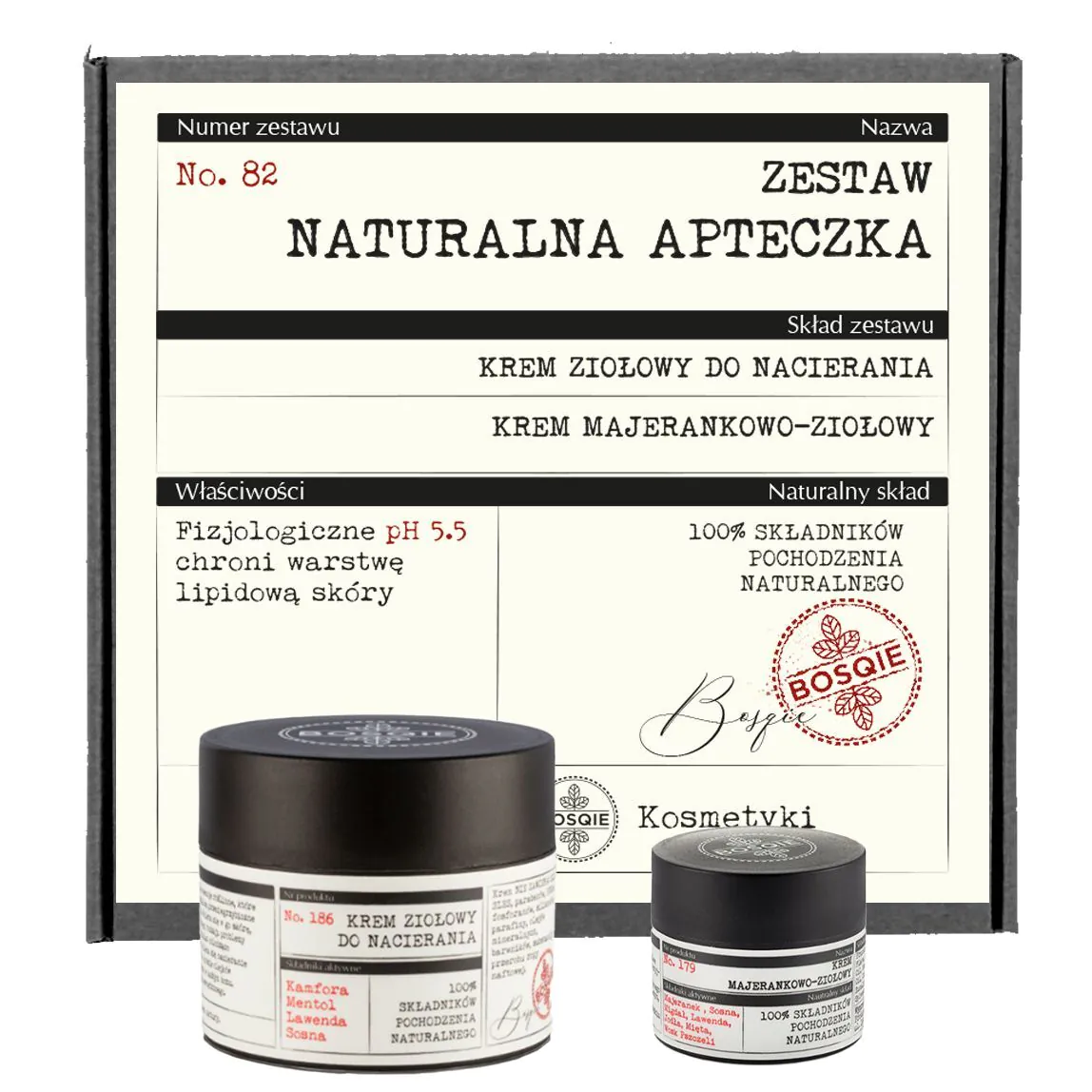 Bosqie prirodni komplet prve pomoći (biljna krema za utrljavanje 50ml + biljna krema s mažuranom 8g)