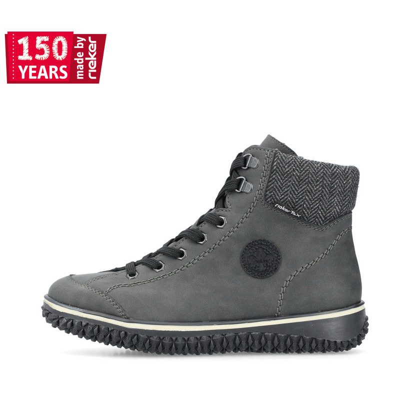 Rieker Damen Schnürstiefel carbongrau