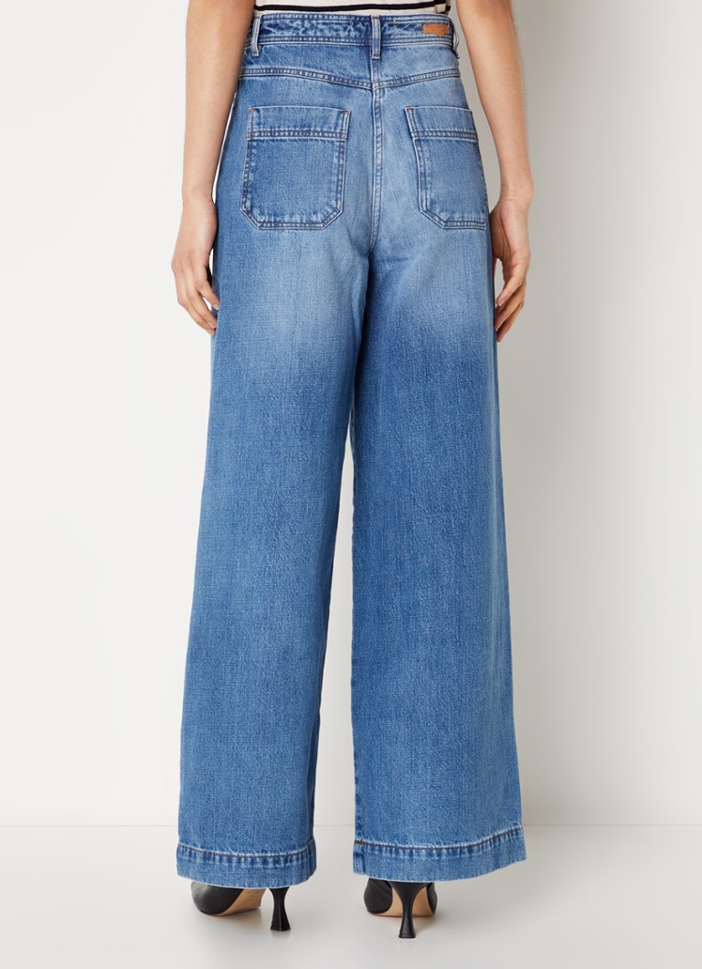 Jeans Sessùn Captain a vita alta e gamba larga, lavaggio medio